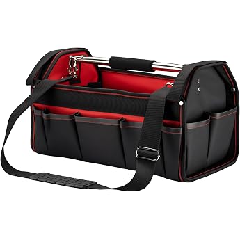 XL Tool Bag with Adjustable Shoulder Strap and Carry Handle Inside and Outside Pockets