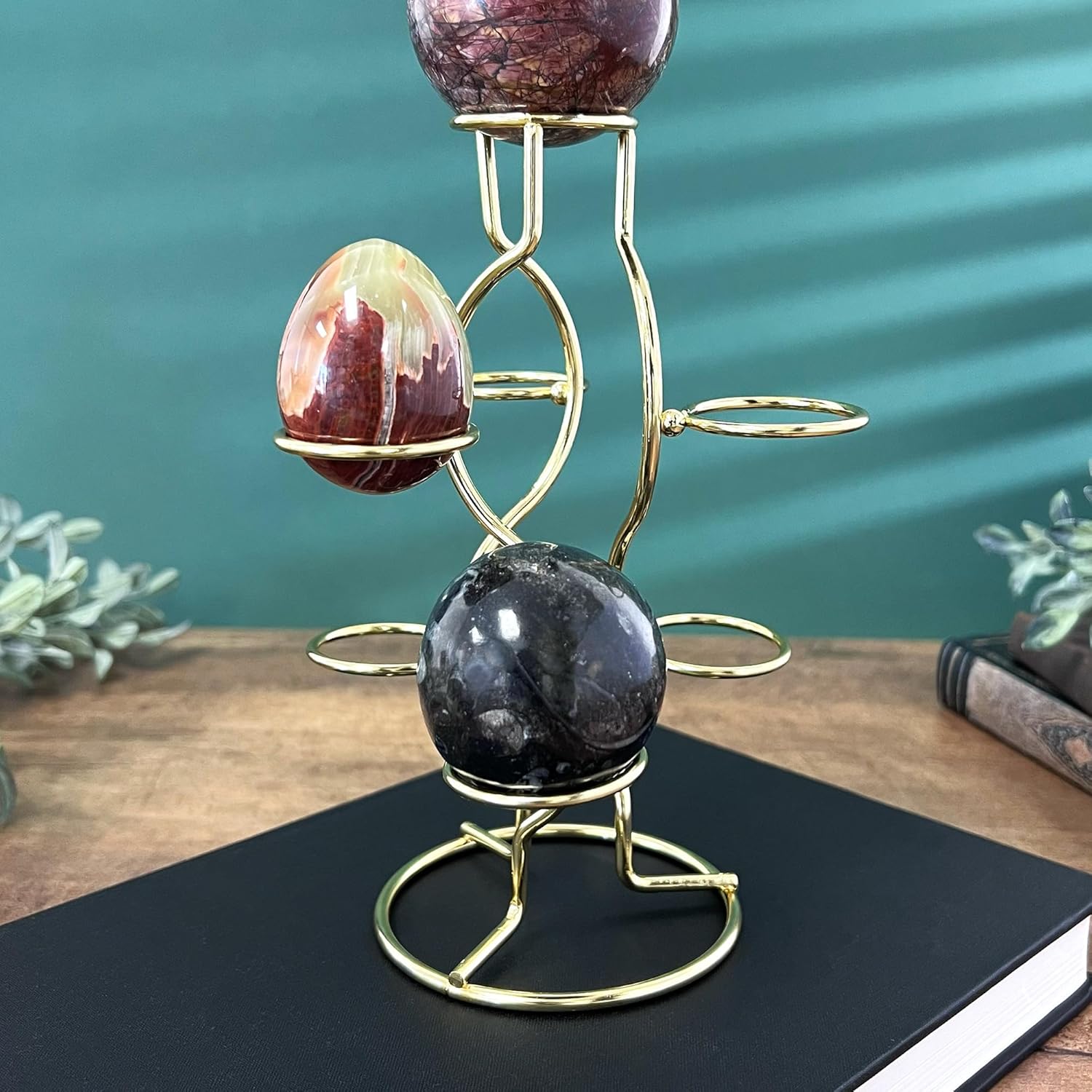 Bard's Gold-toned Egg Stand/Holder, 7 Egg Display, 1.375" Diameter