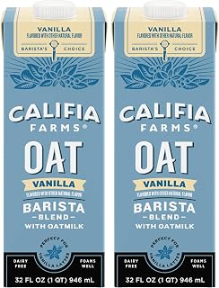 Vanilla Oat Barista Blend Oat Milk, 32 Oz, Dairy Free, Vegan, Plant Based, Gluten Free, Non GMO, Milk Frother, Coffee Creamer (Pack of 2)