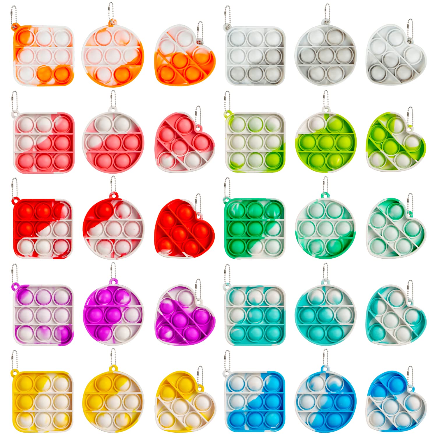 Buy COCGVEL 30 pcs Fidget Toy Pack, Mini Pop Fidget Toy Keychain, Fidget Toys Set, Fidget Toys