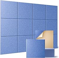 Vista 29 de Sonicism Paquete de 12 paneles acústicos de pared autoadhesivos, paneles de espuma a prueba de sonido de 12 x 12 x 0.4 pulgadas, paneles decorativos