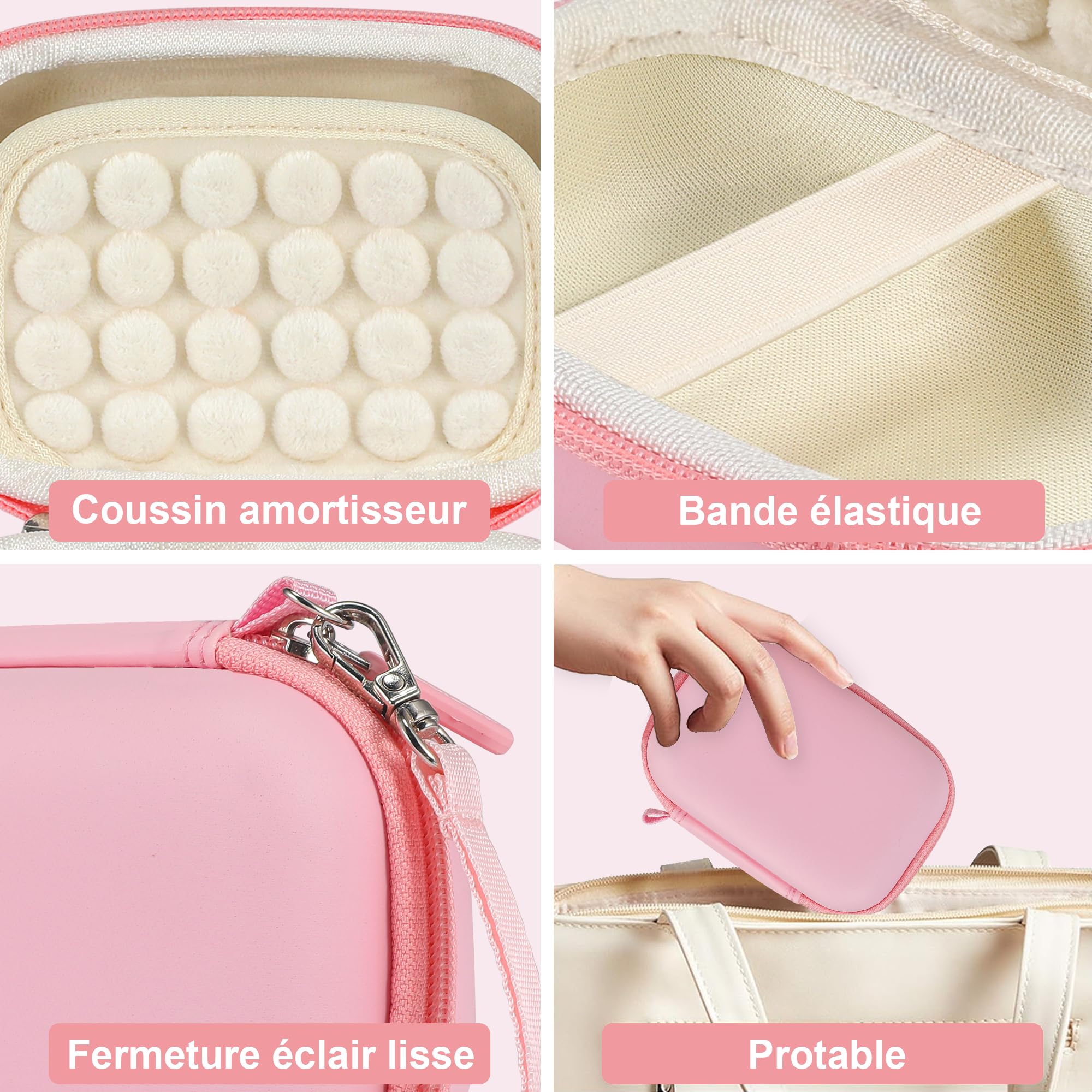 Étui pour Appareil Photo Numérique Leayjeen, Compatible Kodak Pixpro C1 Canon IXUS 285 HS, Coussin Amortisseur Rose