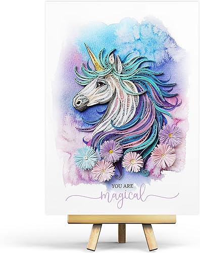 Miniatura 5 de Tarjeta de unicornio Quilling, tarjeta de graduación, tarjeta de jubilación, tarjeta de jubilación, tarjeta mágica para mamá, hija, esposa, novia,