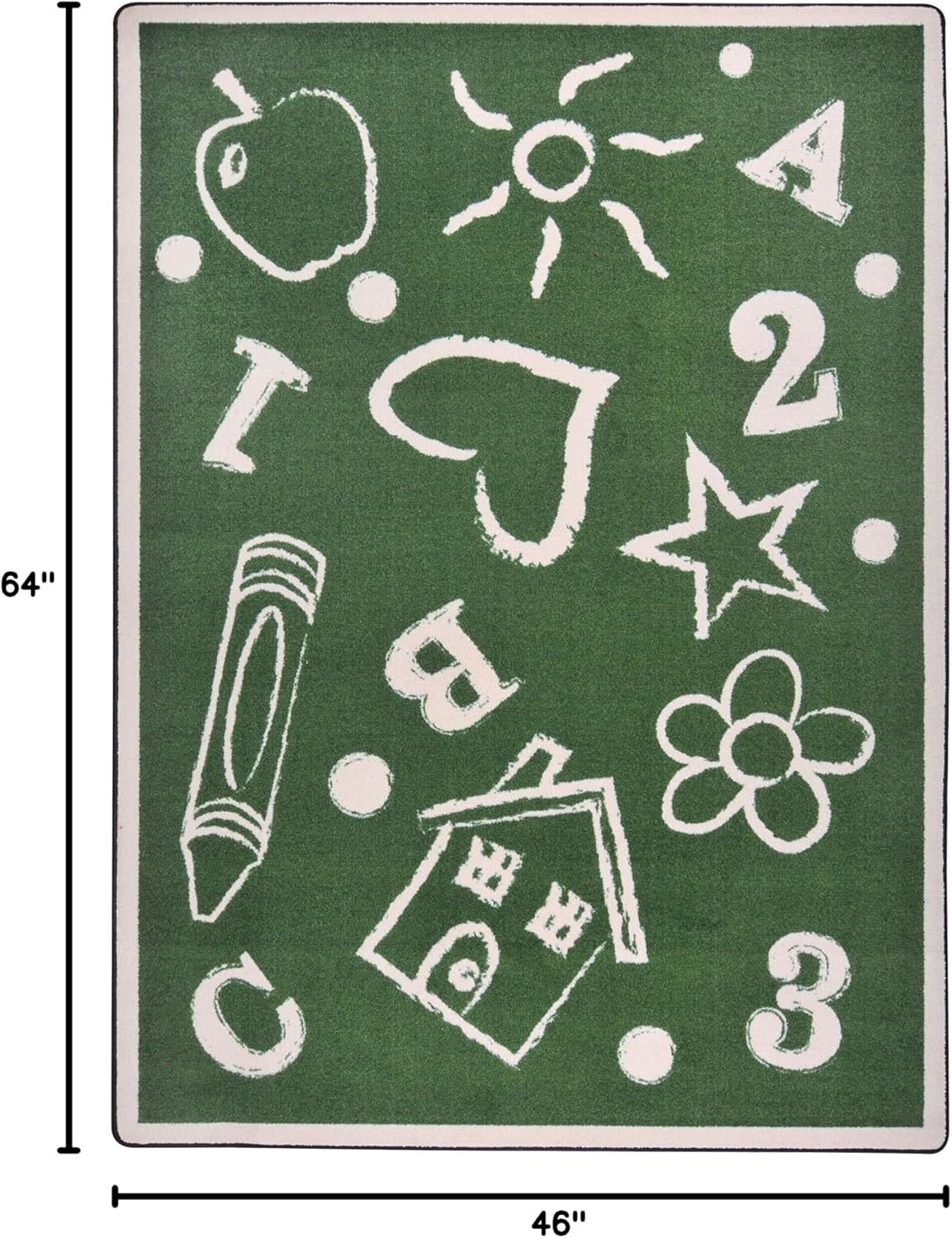 Joy Carpets Playful Patterns Kid's Art Children Area Rug, Green