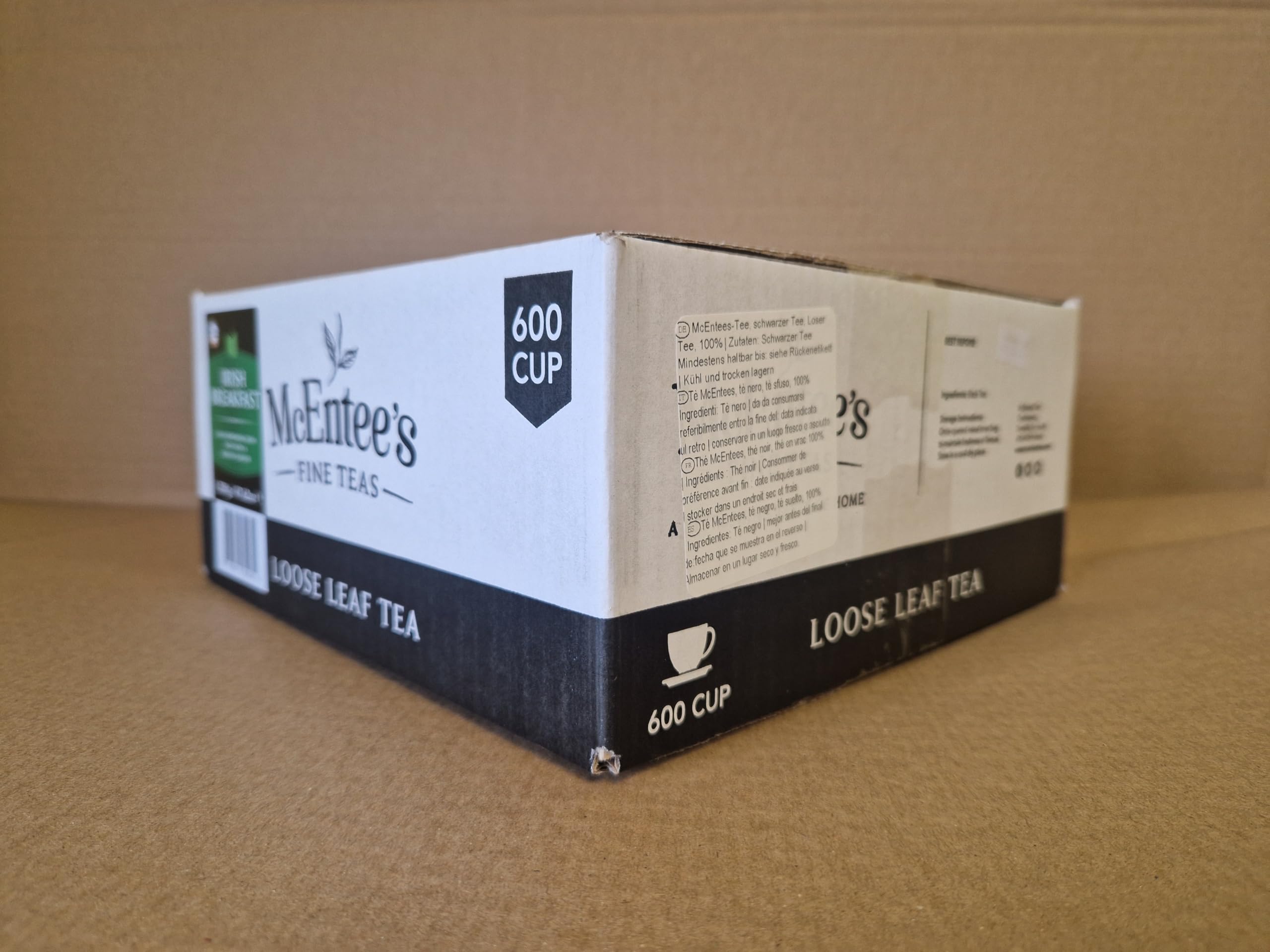 McEntee's Irish Breakfast Tea - Catering 1.35Kg - 600 Cup - VINCITORE PREMIATO E MISCELA IN IRLANDA. FORTE E AGRUMATA. Una miscela tradizionale irlandese di tè sfuso di Ceylon e Assam.