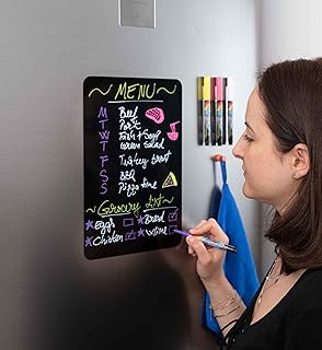 12x8 inch Small Black Board - Magnetic Blackboard - Magnetic Dry Erase Board - Fridge Blackboard - Refrigerator Blackboard - Blackboard for Fridge - Dry Erase Board Magnetic - Magnetic Black Board
