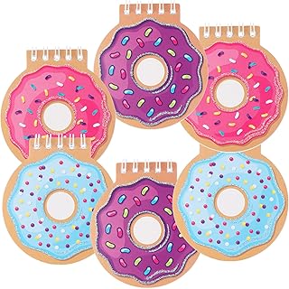 24 Pcs Mini Spiral Notebook Cute Donut Notebook Birthday Notepad Kawaii Donut Memo Pad Notebooks for Kids Party Favors Goodie Bag Stuffers, 3.34x3.74 Inch