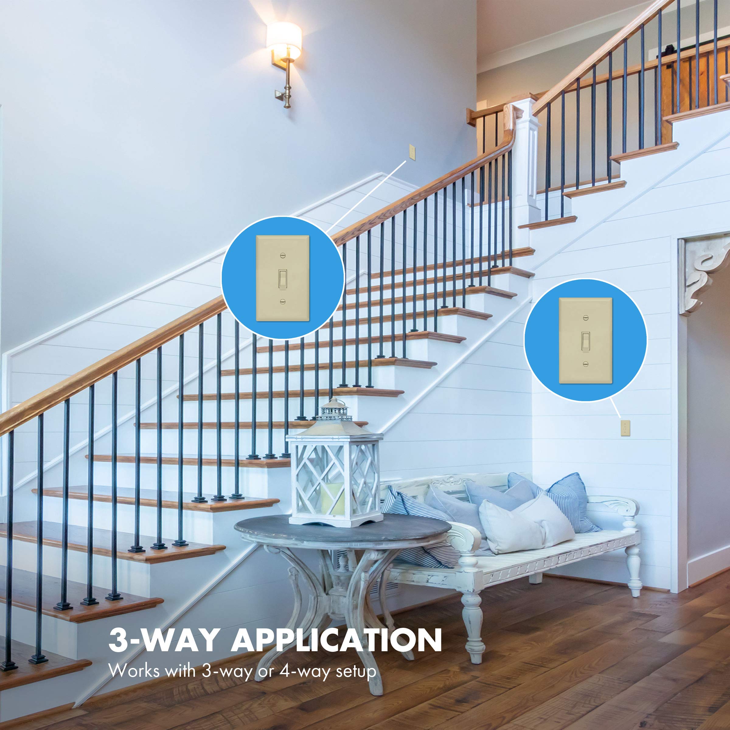 Snapklik.com : 4-Way Toggle Light Switch, Four Way, Side Wiring, Copper ...