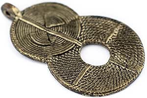 The Bead Chest Brass Sun Baule Bead Pendant - African Tribal Metal Pendant For Jewelry Making