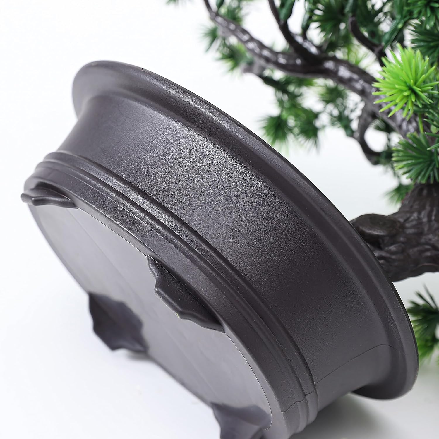 Small Fake Plants Desk Decor Artificial Bonsai with Pot, 9.5" Tall, Green
