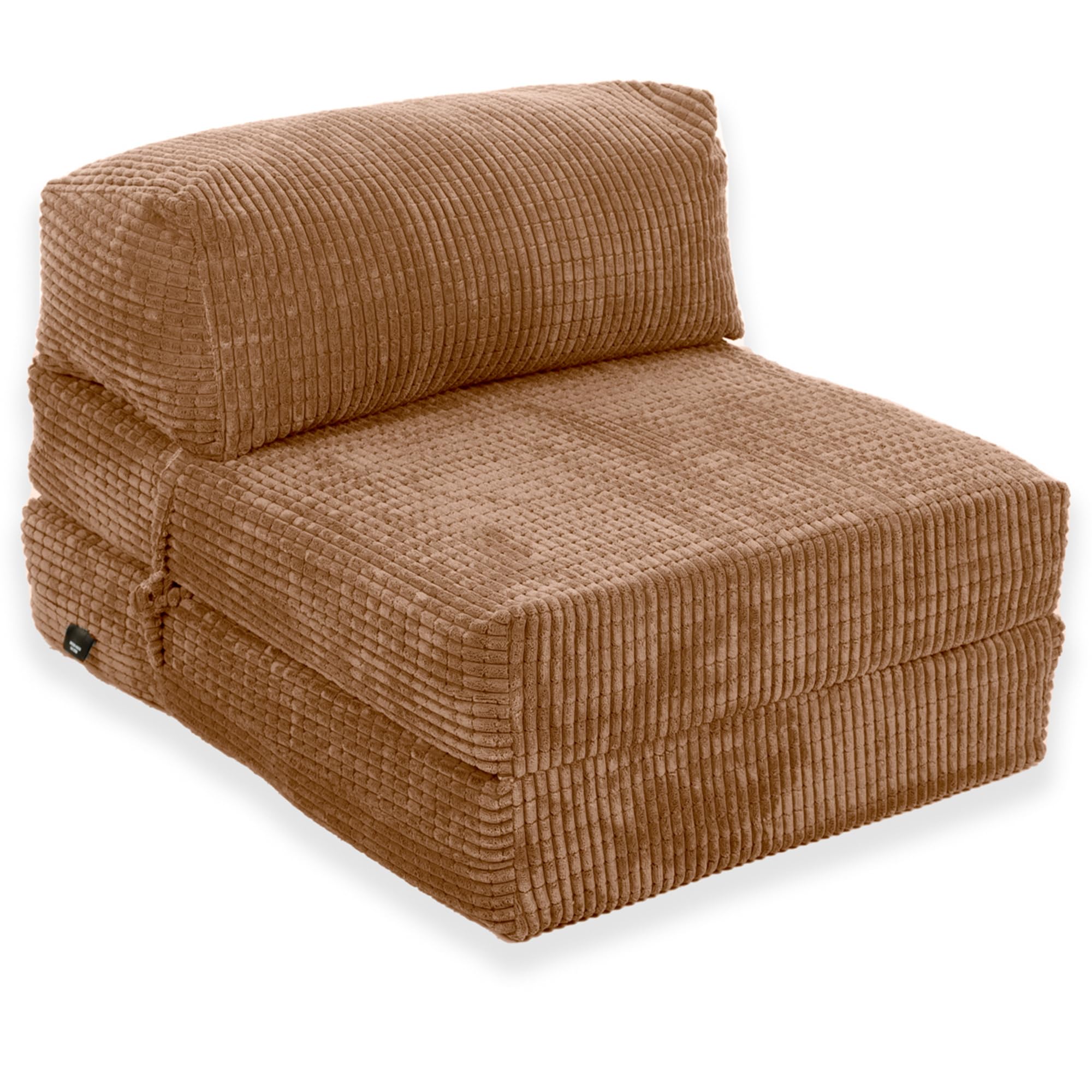 Gilda Jazz Chair Bed Fold Out Futon Single Mattress Corduroy (Deluxe, Mocha) โ image 1