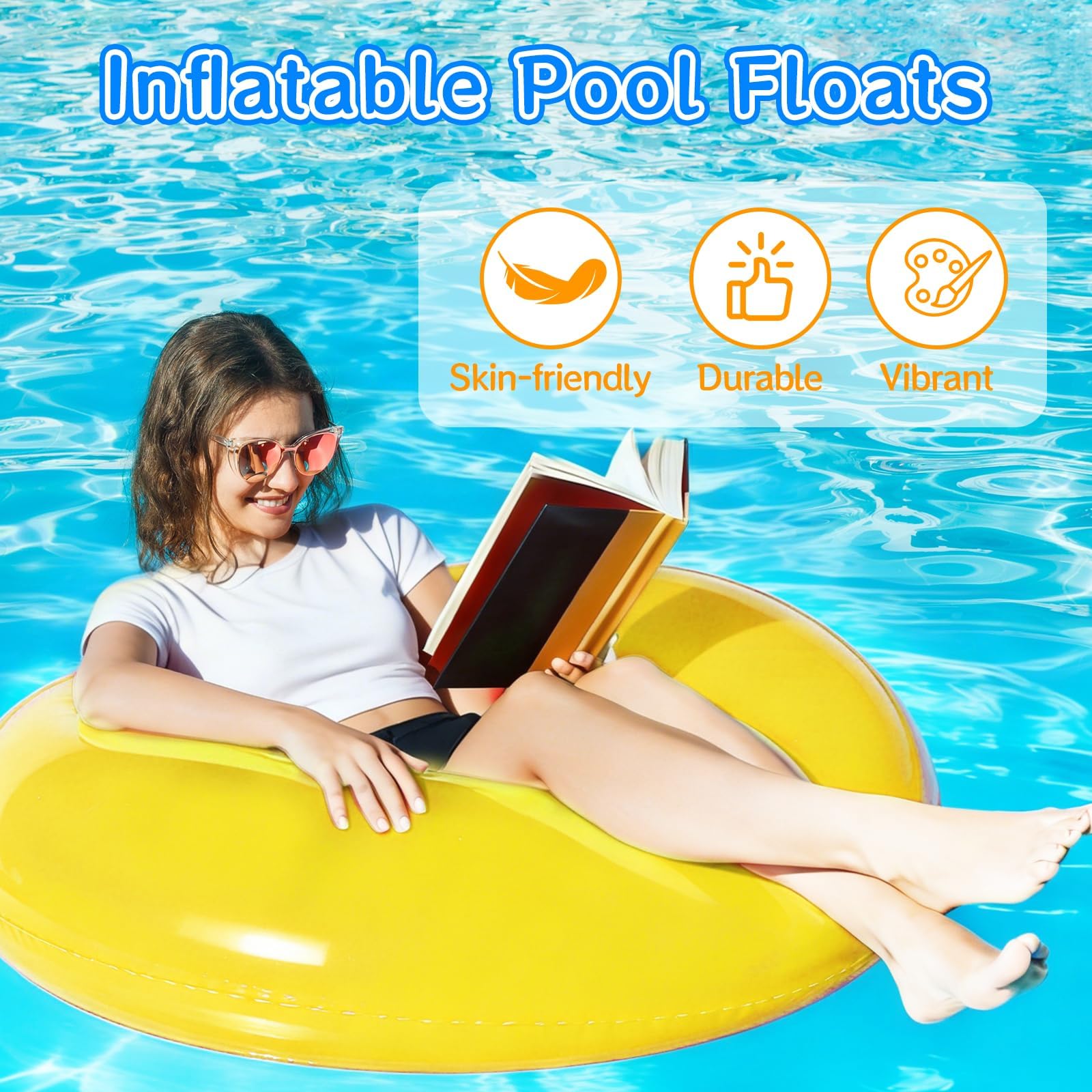 Flotador inflable para alberca de 28 pulgadas, tubos de natación para adultos, tubo inflable para playa, piscina, fiesta, despedida de soltera