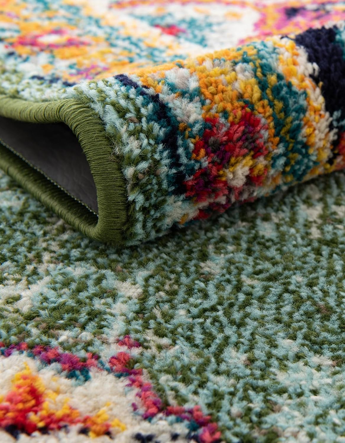 Rugs.com - Madeline Rug – 8 Ft Runner Green Bohemian Runner Rug for Hallways, Kitchens, and Entryways