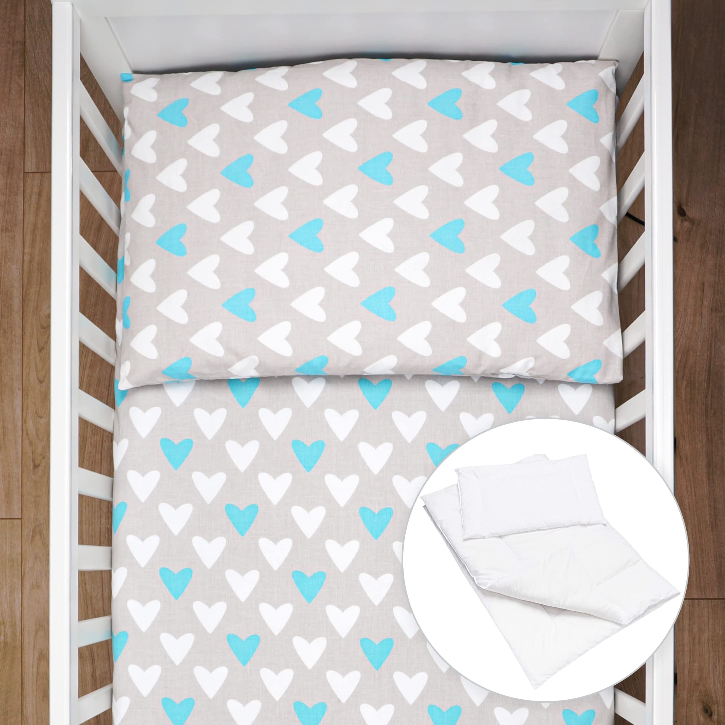 Baby Comfort 4 Piece Toddler Kids Cot Bed Set 120x90 cm Duvet Pillow Duvet Cover Pillowcase 12M+ (Foxes and rabbits) — view 61