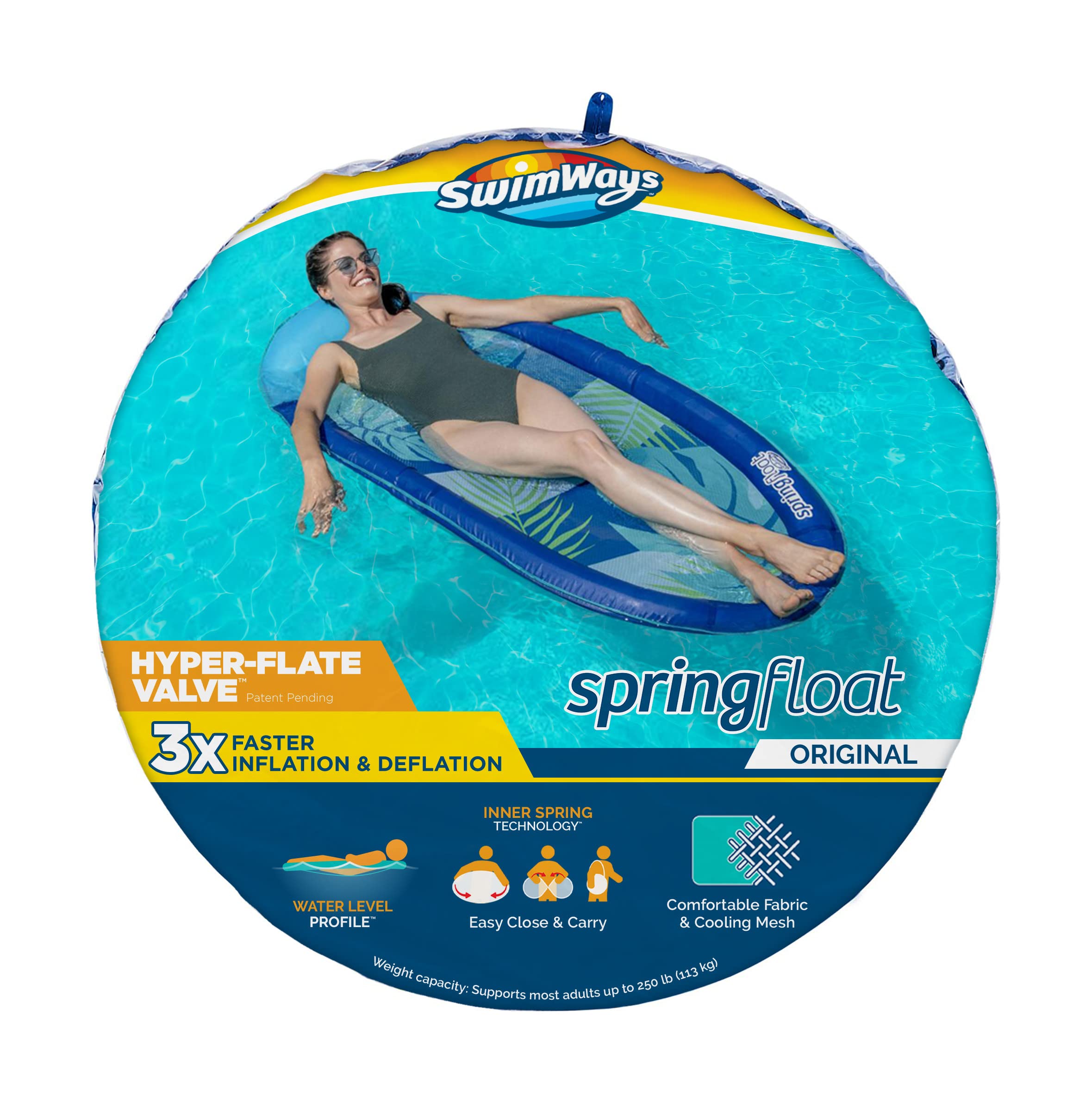 Buy SwimWays Spring Float Original Pool Lounge Chair with HyperFlate