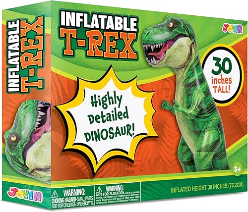 Miniatura 7 de JOYIN - Dinosaurio inflable Tyrannosaurus Rex de 30 pulgadas, juguete inflable para decoraciones de fiesta de alberca, regalo de cumpleaños de