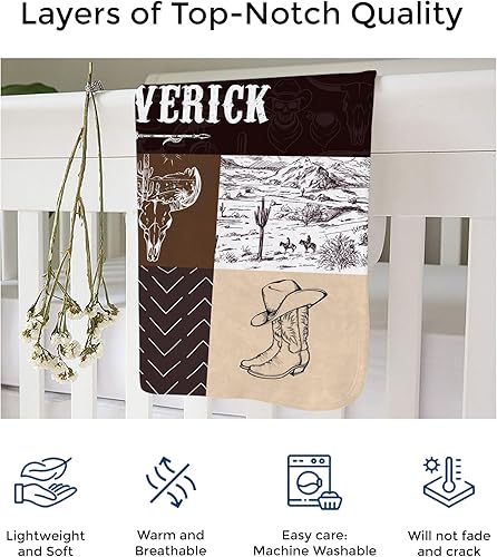 Miniatura 93 de MDPrints - Mantas de bebé personalizadas de vaca para niños, manta personalizada con nombre de bebé, regalo personalizado para recién nacido, Vaca