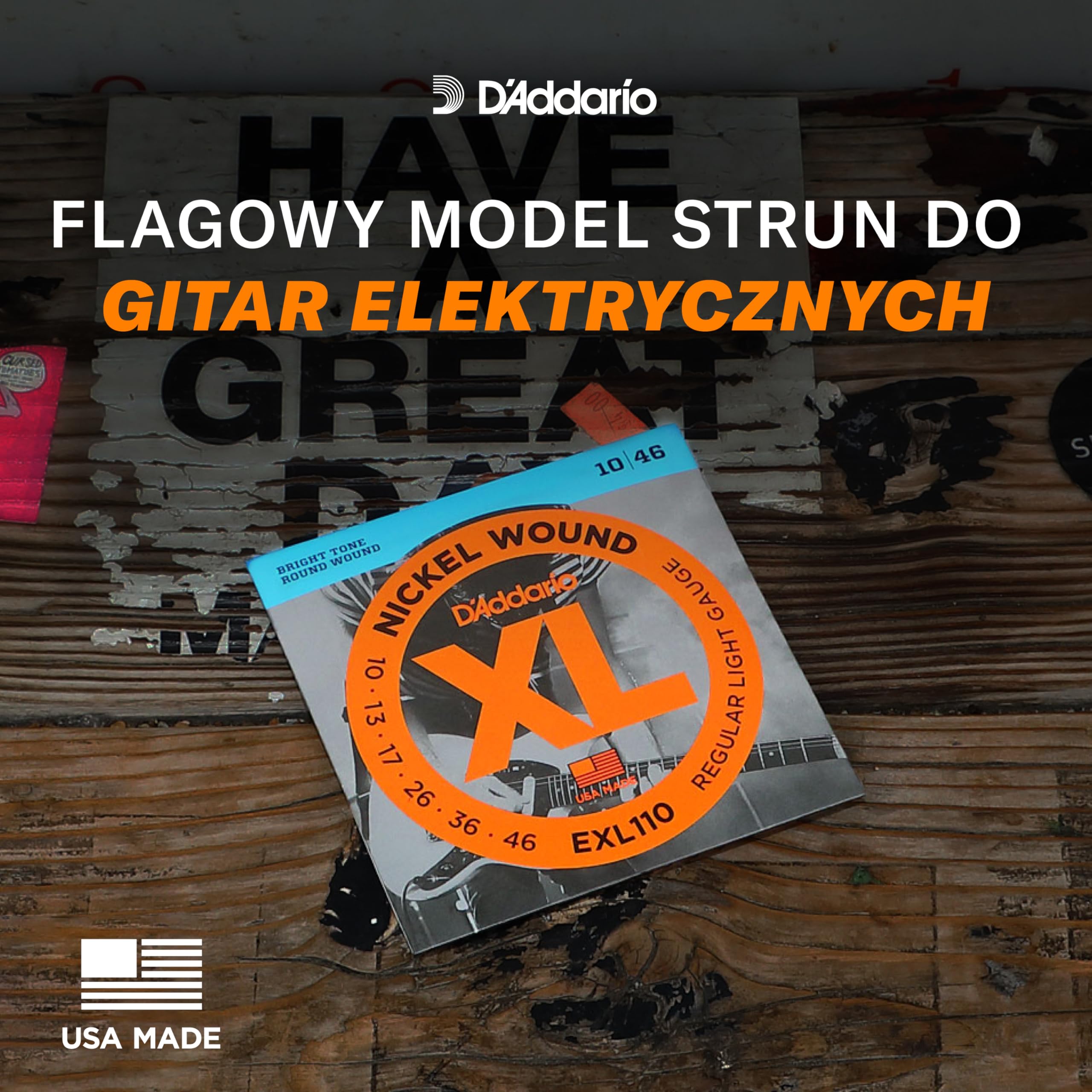 Struny do gitary elektrycznej D'Addario EXL140-10P z niklowaną owijką, Light Top/Heavy Bottom, 10-52, 10 zestawów