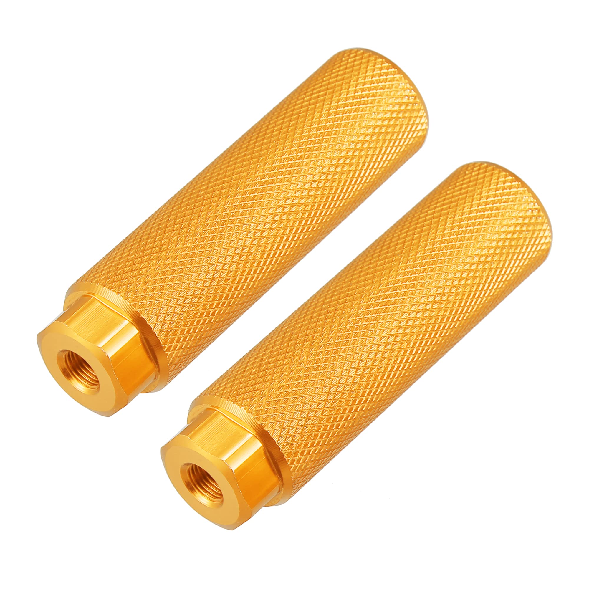 Photo 1 of X AUTOHAUX Pair Aluminum Alloy Rear Foot Pegs Footrests Universal Yellow for BMX MTB Bike Bicycle Fit 3/8 Inch Axles