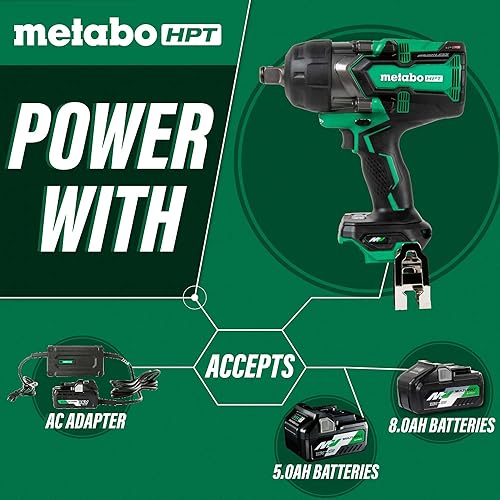 Miniatura 4 de Metabo HPT Llave de impacto de 3/4 pulgadas sin escobillas sin escobillas de 36 V, acepta cualquier batería multivoltios de 18 V/36 V, compatible