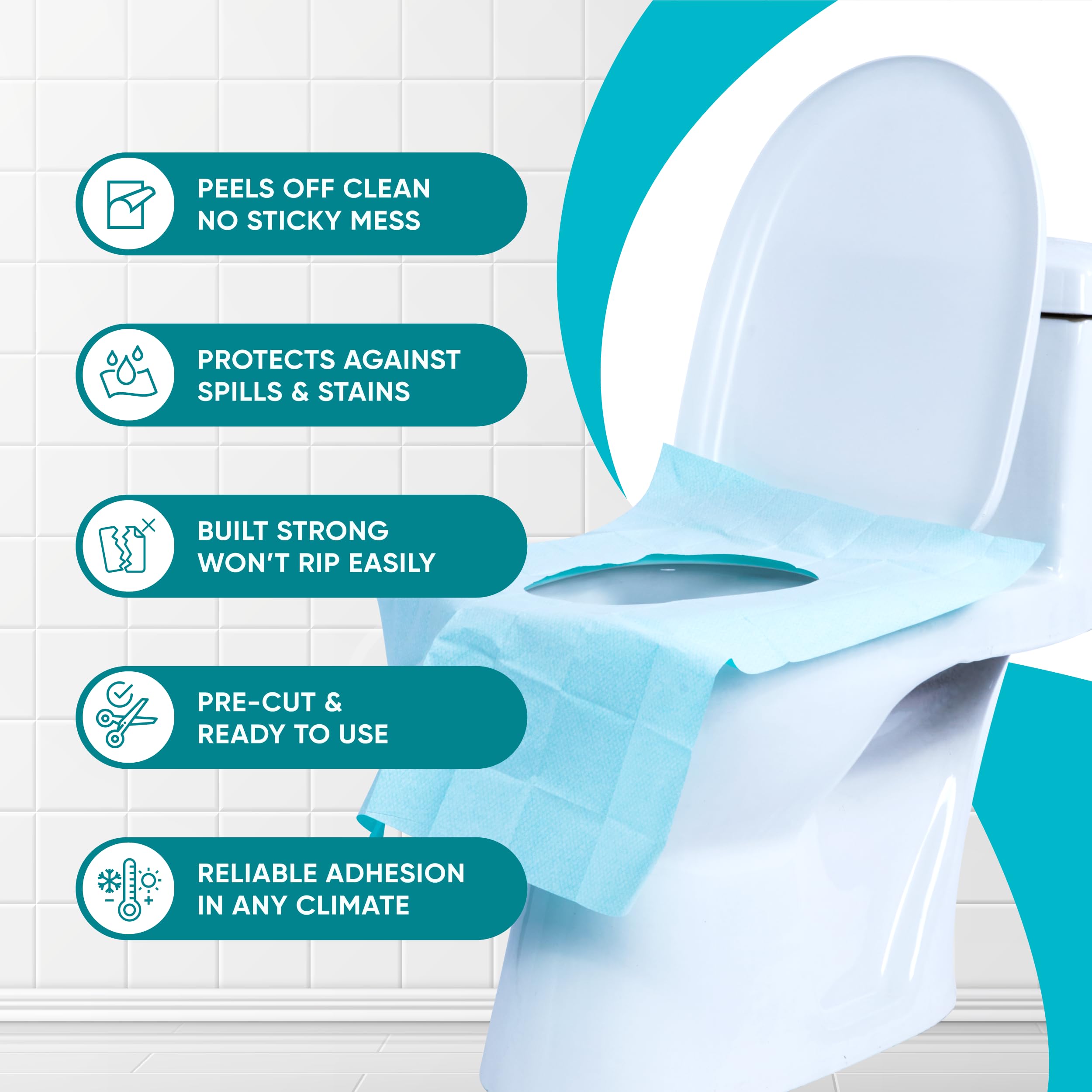 Paquete de 60 fundas desechables extragrandes para asientos de inodoro, material de polietileno, fundas de asiento de inodoro de viaje para adultos y entrenamiento para ir al baño, forros de asiento