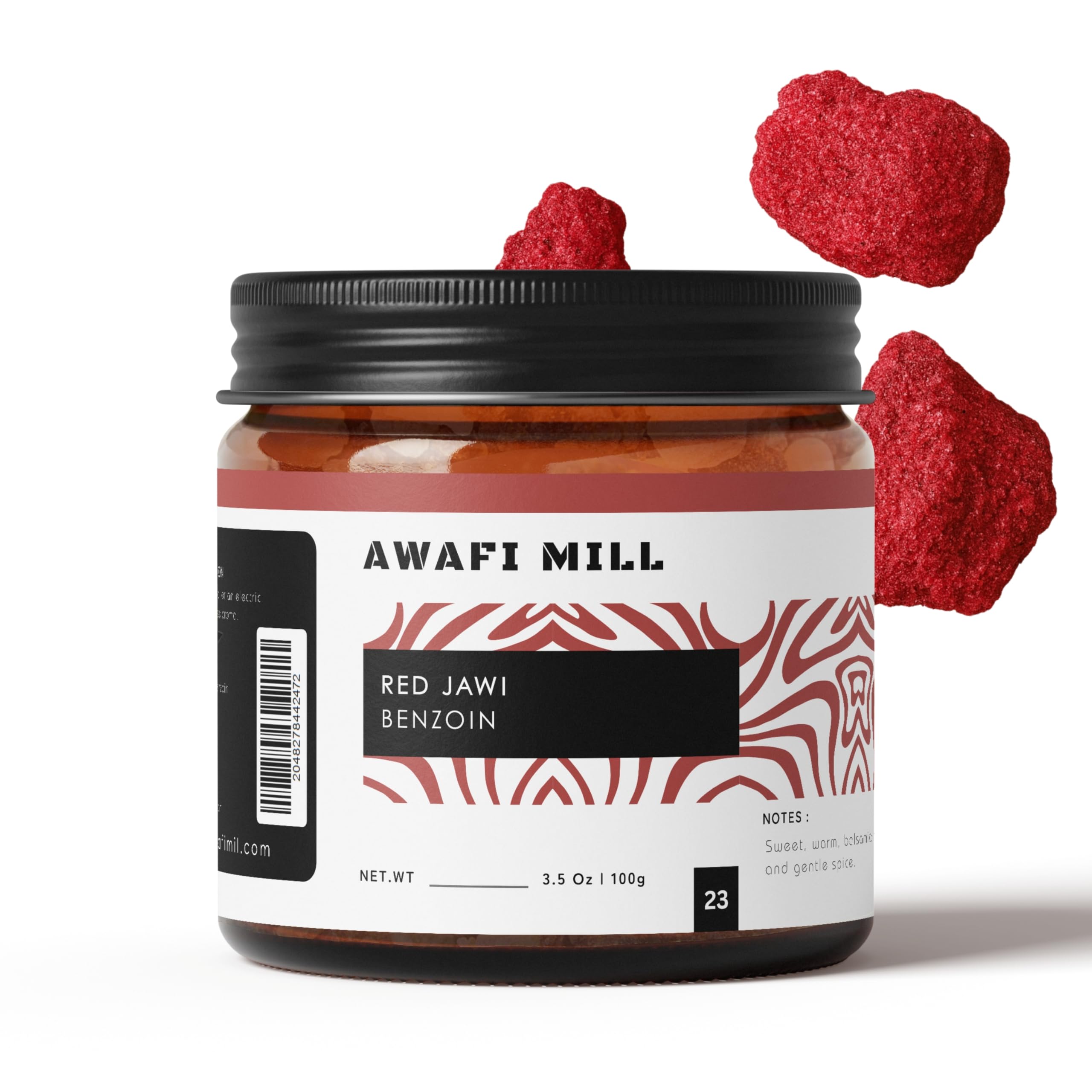 AWAFI MILL Red Jawi (Benzoin) Incense Resin 100g (3.5 oz) | Luban Jawi “Red Gum Benjamin” from Styrax spp. | Sweet Vanilla-Balsamic, Resinous Aroma | For Charcoal & Bakhoor Burners - Pack of 2