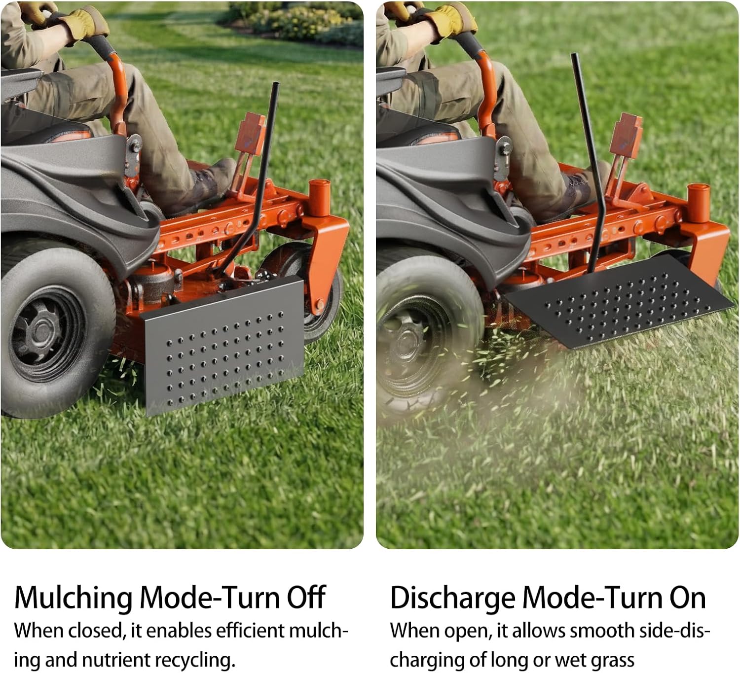 ACS6000ULS 2-in-1 Mulching & Discharge Chute System for Zero Turn Mowers - Dual Mode Deck Chute Blocker for Leaf and Grass Recycling or Side Eject, Fits Most Models
