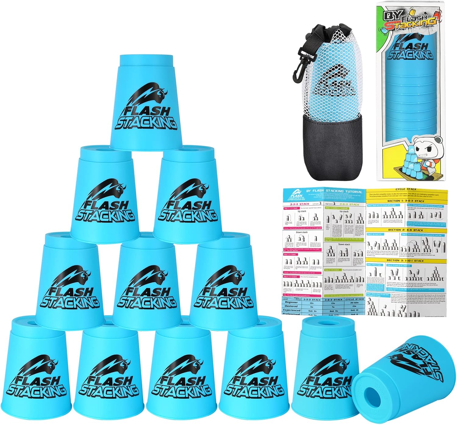 Diginterest Cup Stacking Game, 12pcs Stacking Cups Set