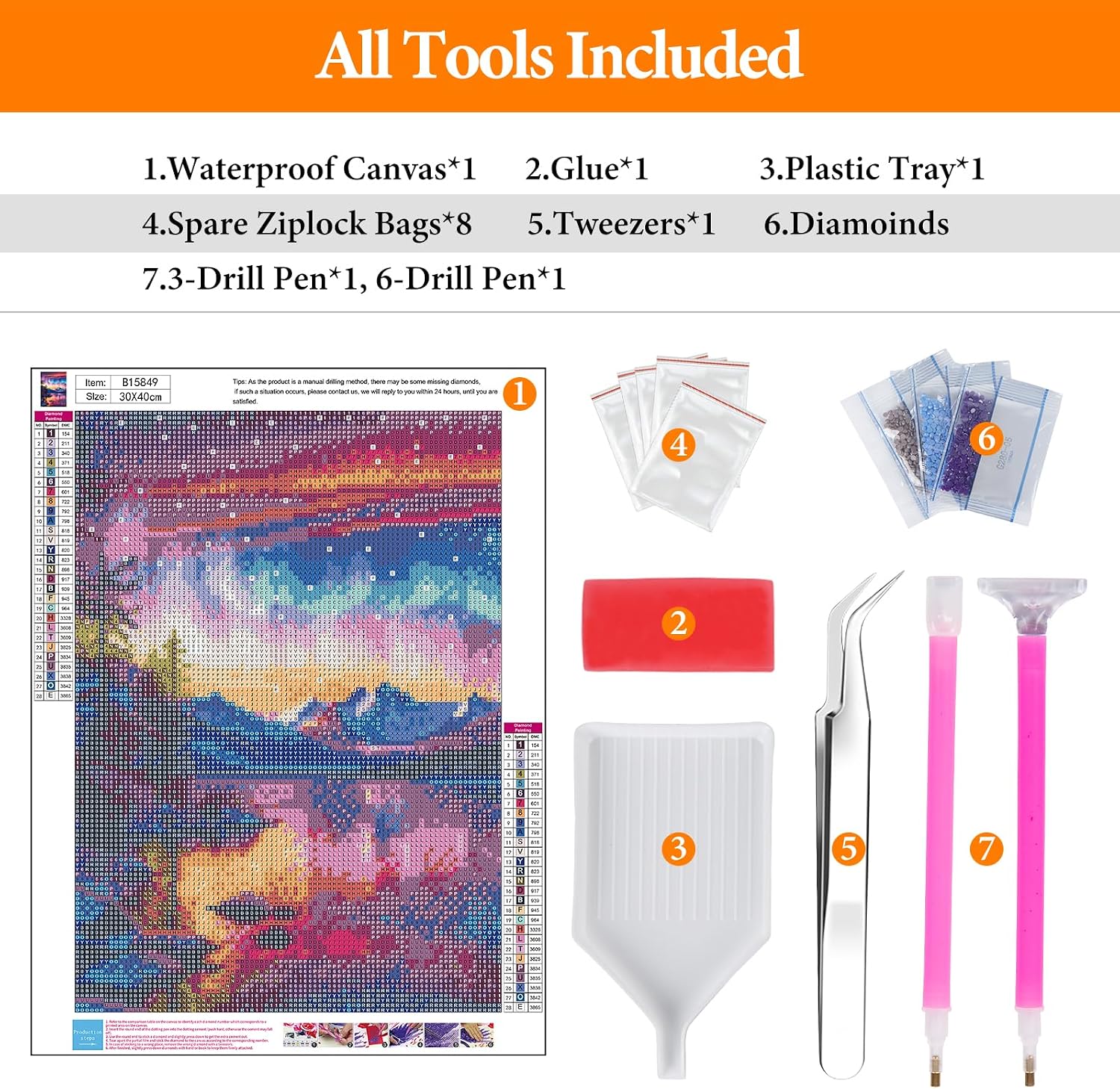 Diamond Art Kits for Adults, Aurora DIY 5D Diamond Painting for Beginners image 5