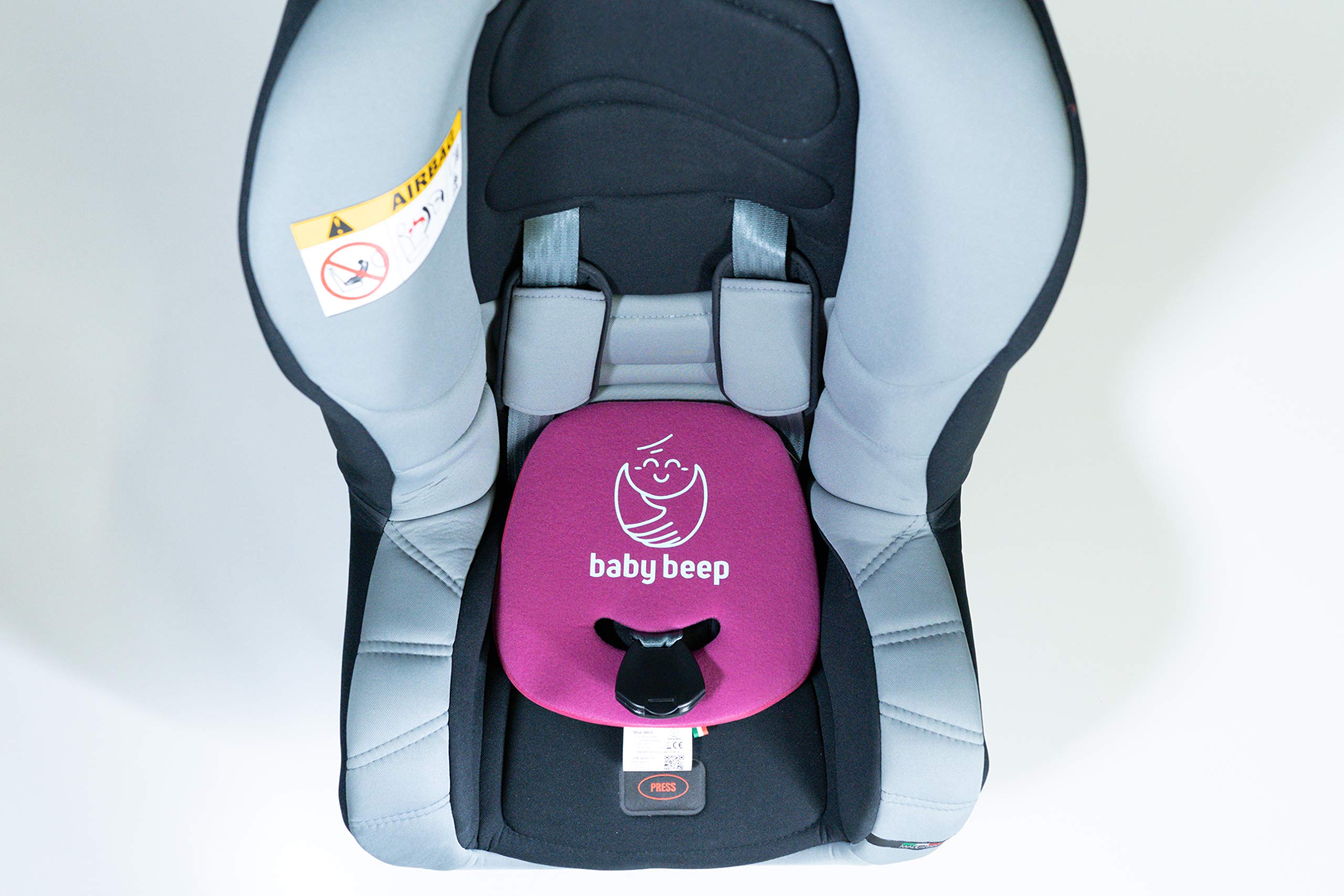 Baby Beep Bbrc1 Cuscino Bluetooth Anti Abbandono Universale per Seggiolini Auto, Rosso (Ciliegia)