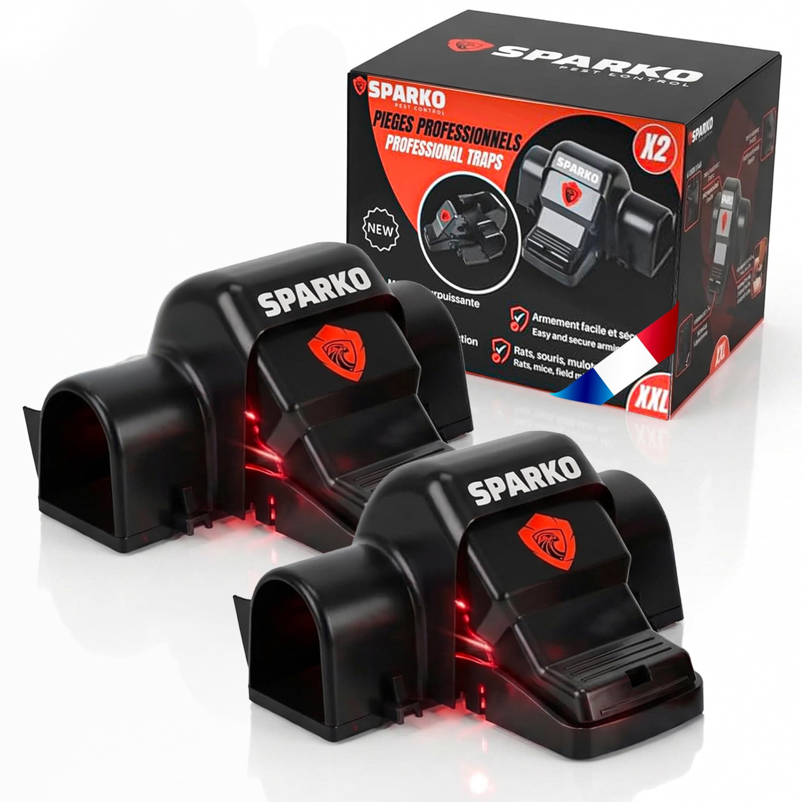 SPARKO (X2) Trappola Per Topi Grandi Trappole Per Topi Professionali Riutilizzabili Molto Potenti Per Interno Ed Esterno Resistenti Efficaci Per Una Protezione Completa Contro Ratti Piccoli & Roditori