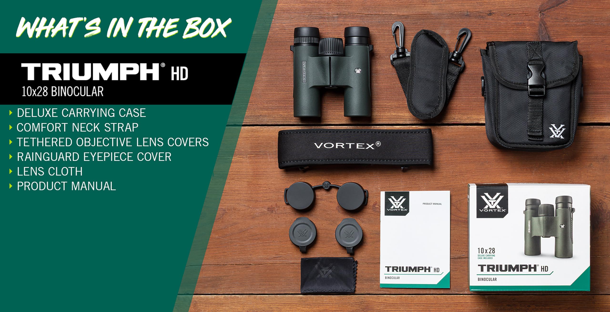 Amazon.com: Vortex Triumph HD 10x28 Binoculars | HD Optics, Tripod