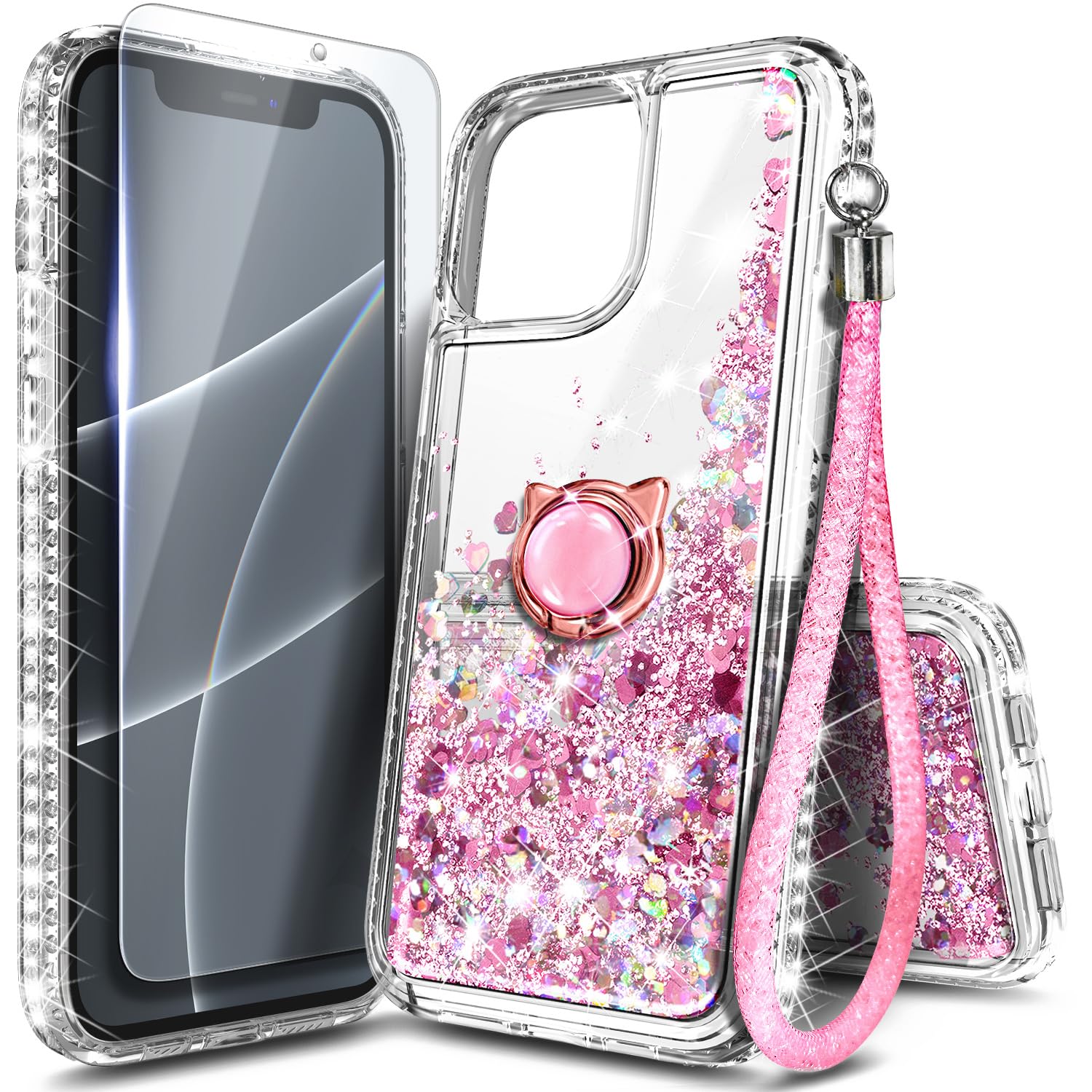 Luxury Glitter Diamond Clear HD Case For IPhone 14 13 12 11 Pro Max Plus Lens Protection Plating Shockproof Hybrid Armor Cover Buy Cheaply On - View #5