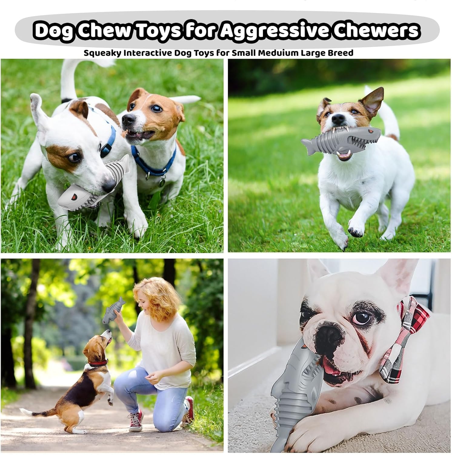 2 Pack Dog Toys for Aggresive Chewers Dog Chew Toy Tough Dog Toys Heavy Duty Dog Toys Squeaky Dog Birthday Durable Dog Toys for Large Medium Dogs Super Chewer Dog Toys Natural