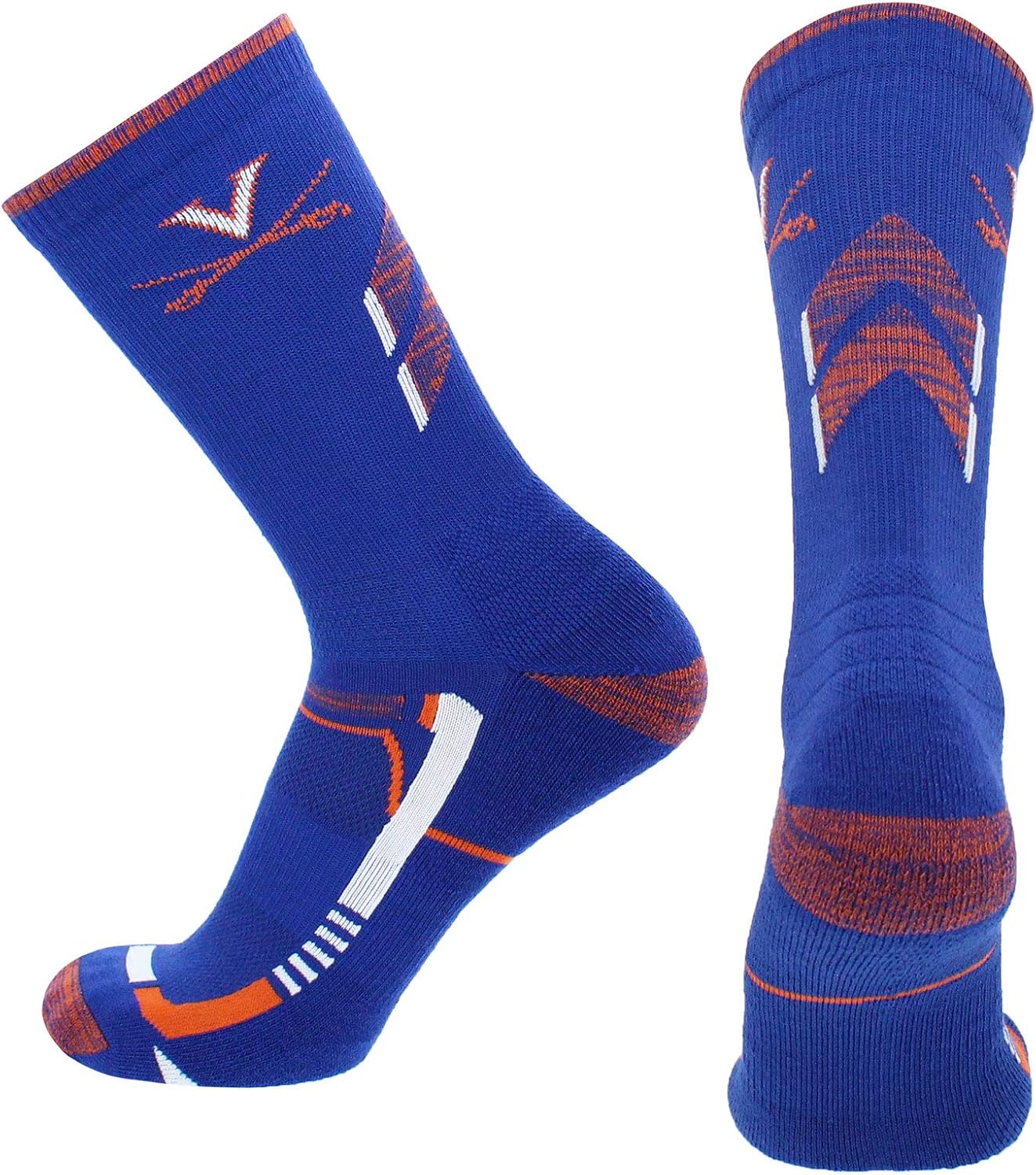 TCK Virginia Cavaliers Champion Crew Socks (Blue/Orange, Large) - Image 2
