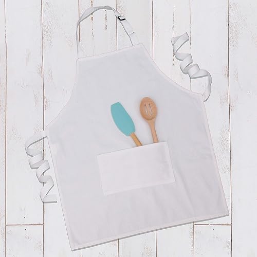 Miniatura 10 de Threadart Delantal ajustable de algodón 100% lona con bolsillo doble  Para cocinar cocina, barbacoa, chef artesanías  26 x 31 pulgadas