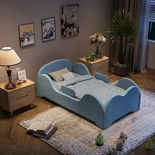 Miniatura 4 de Cama para niños pequeños, cama de inundación para niños pequeños con mayor seguridad, tamaño estándar para cuna, camas de tela certificada, diseño