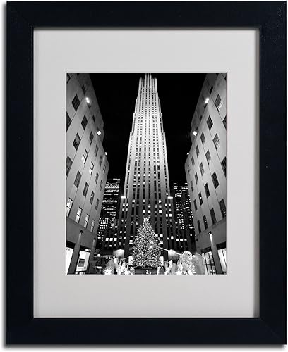 Miniatura 2 de Trademark Fine Art Rockefeller Night by Yale Gurney - Lienzo artístico en marco negro, 11 x 14 pulgadas