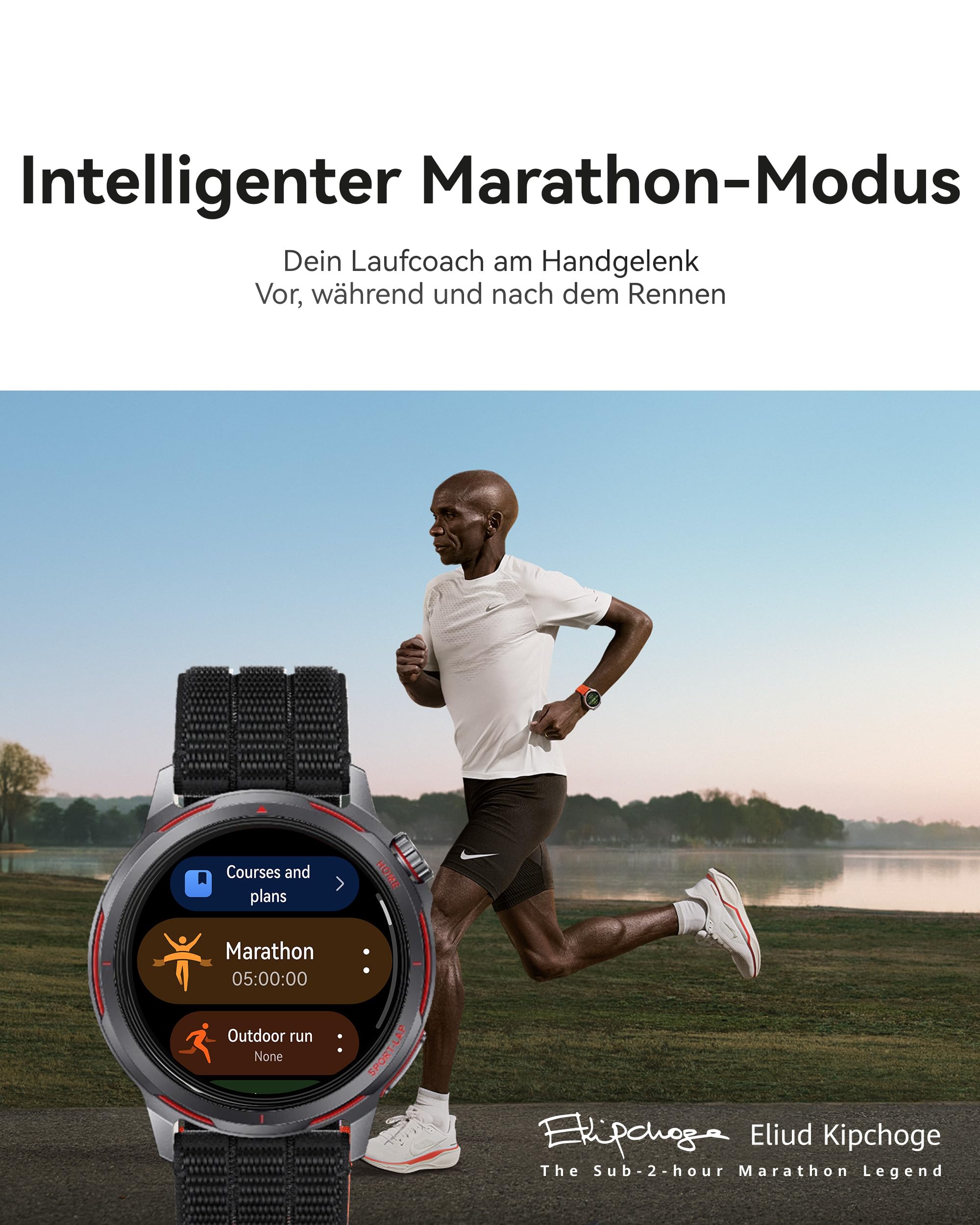 HUAWEI Watch GT Runner 2 Smartwatch, GPS Marathon Laufuhr, Dusk Blue | Marathon-Modus & Trainingsanalyse, HRV, EKG, SpO2, Schlafanalyse, 1,32" AMOLED, Bis zu 14 Tage Akku, 5 ATM, für iOS & Android