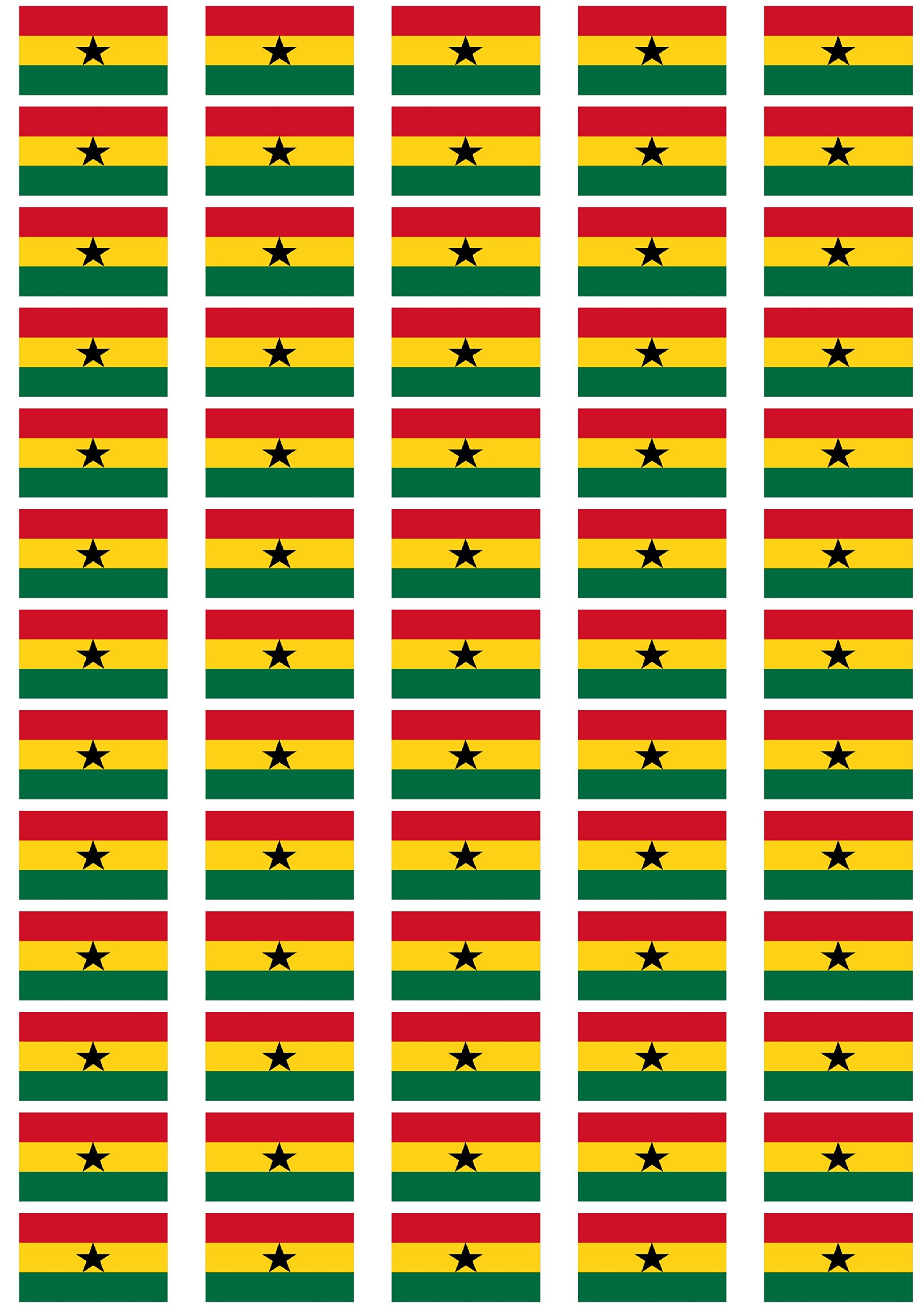 Ghana Flag self Adhesive matt Paper Labels/Stickers