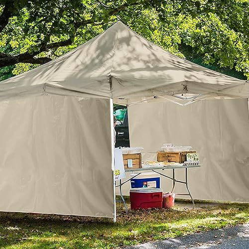 Vista 31 de Joramoy Paredes laterales de tienda de campaña para toldo desplegable de 10 x 10, paquete de 3 paneles solares instantáneos, impermeable y Blanco