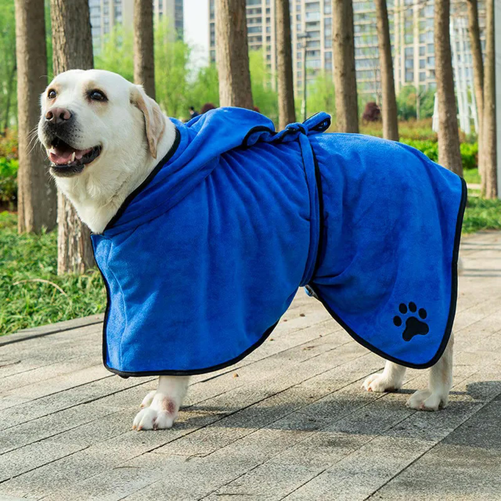 Manteau de séchage pour Chien, Serviette absorbante en Microfibre 400 g/m² avec Taille réglable, Accessoires pour Chiens, séchage après Le Bain