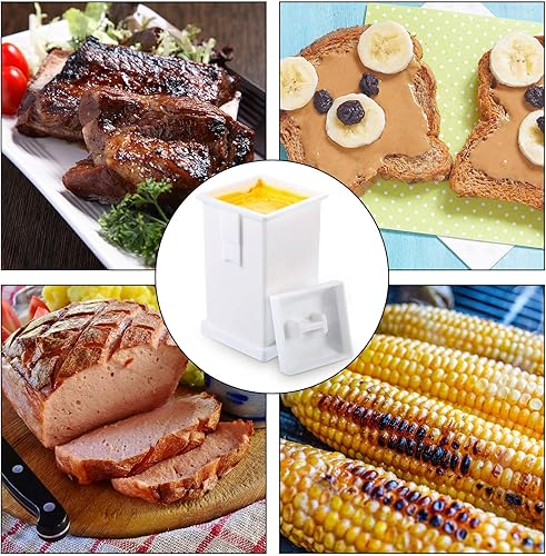 Miniatura 6 de Boao 4 piezas de plástico para esparcidor de mantequilla de mazorca de maíz, dispensador de mantequilla con cubierta integrada, apto para