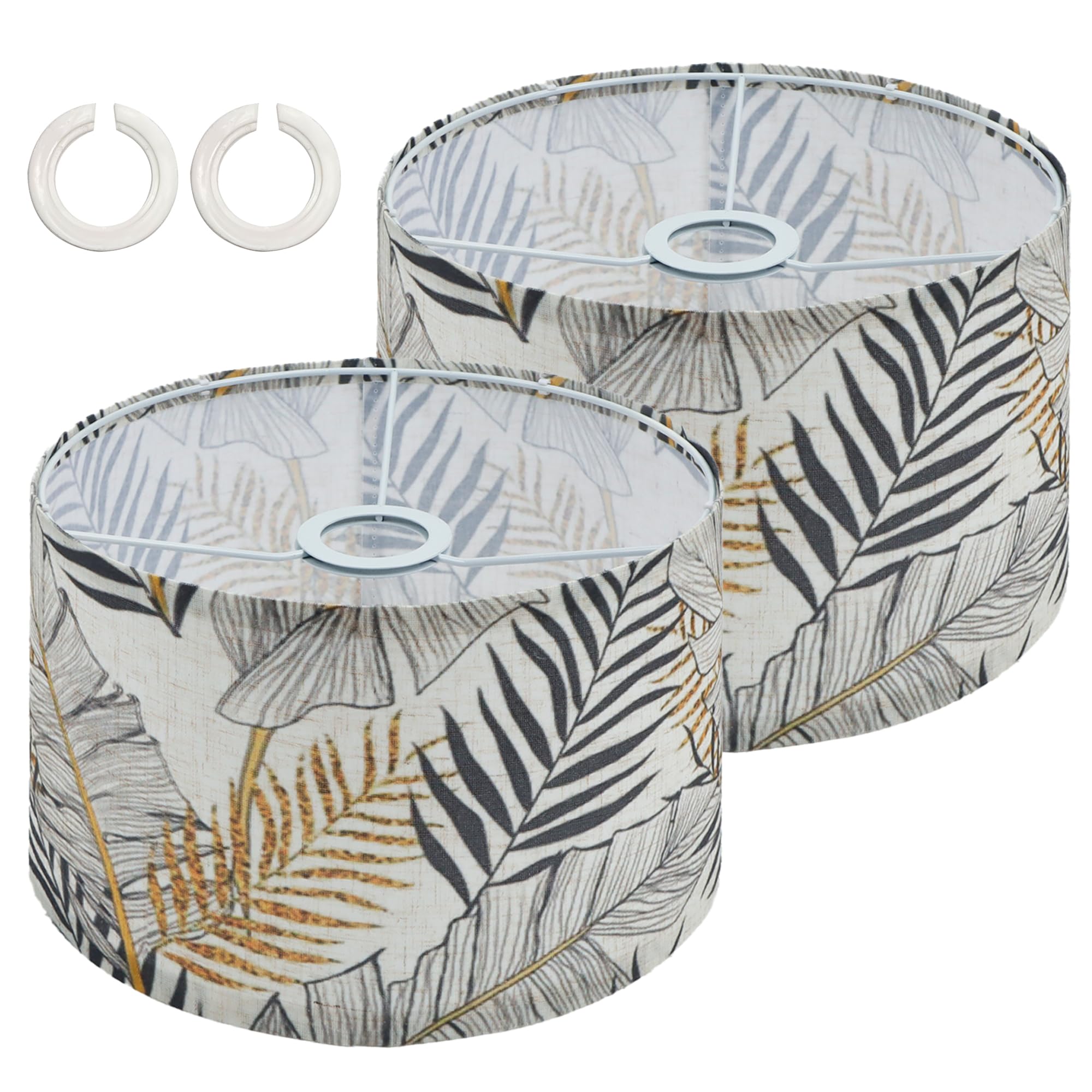 2Pcs lamp Shade,10" Fabric Light Shades,lampshades for Ceiling Lights for Ceiling Lights,Lamp Shades for Table Lamps,Floor Lamps,Living Room,Bedroom,Office & Home Decor-Leaf Pattern