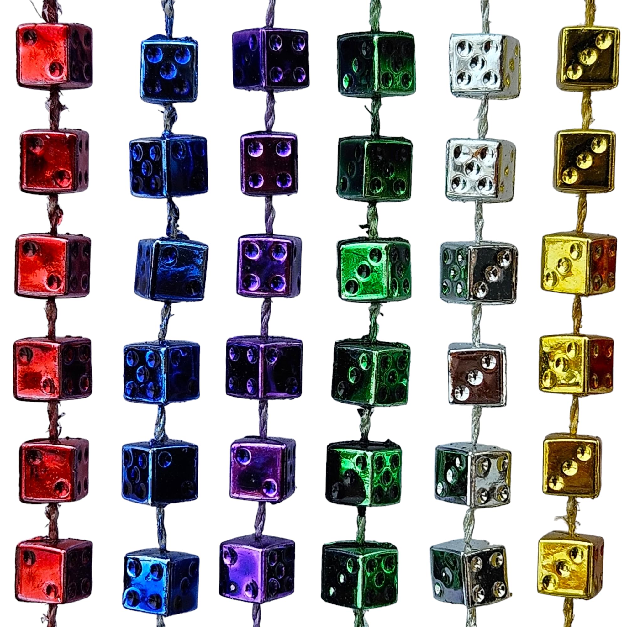 Bunco Dice Mardi Gras Bead Necklaces