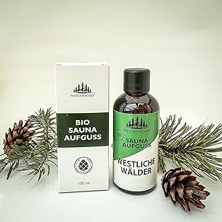 Weschdwood Premium Bio Saunaaufguss - 100 ml - 3 verschiedene Sorten - 100% natürliche Inhaltstoffe ohne Chemie (Westliche Wälder)