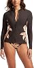 Seafolly Womens Long Sleeve Zip Front Rashguard with Removable Cups