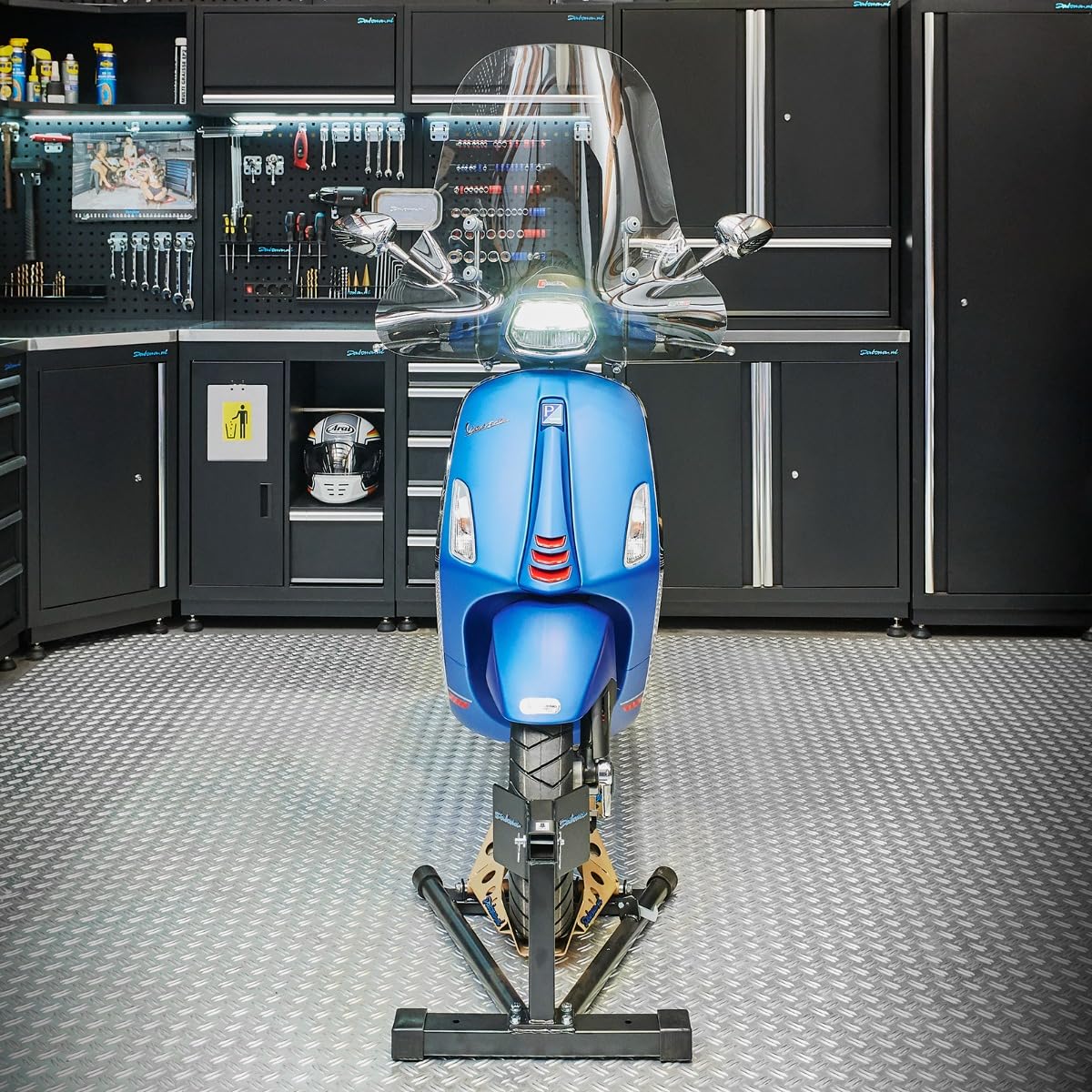 Datona Radwippe für Roller – Motorradständer 10 bis 16 Zoll & 100-140 mm Reifen – Sicherer Stand mit Kipp-Mechanismus für Transport & Winterlagerung