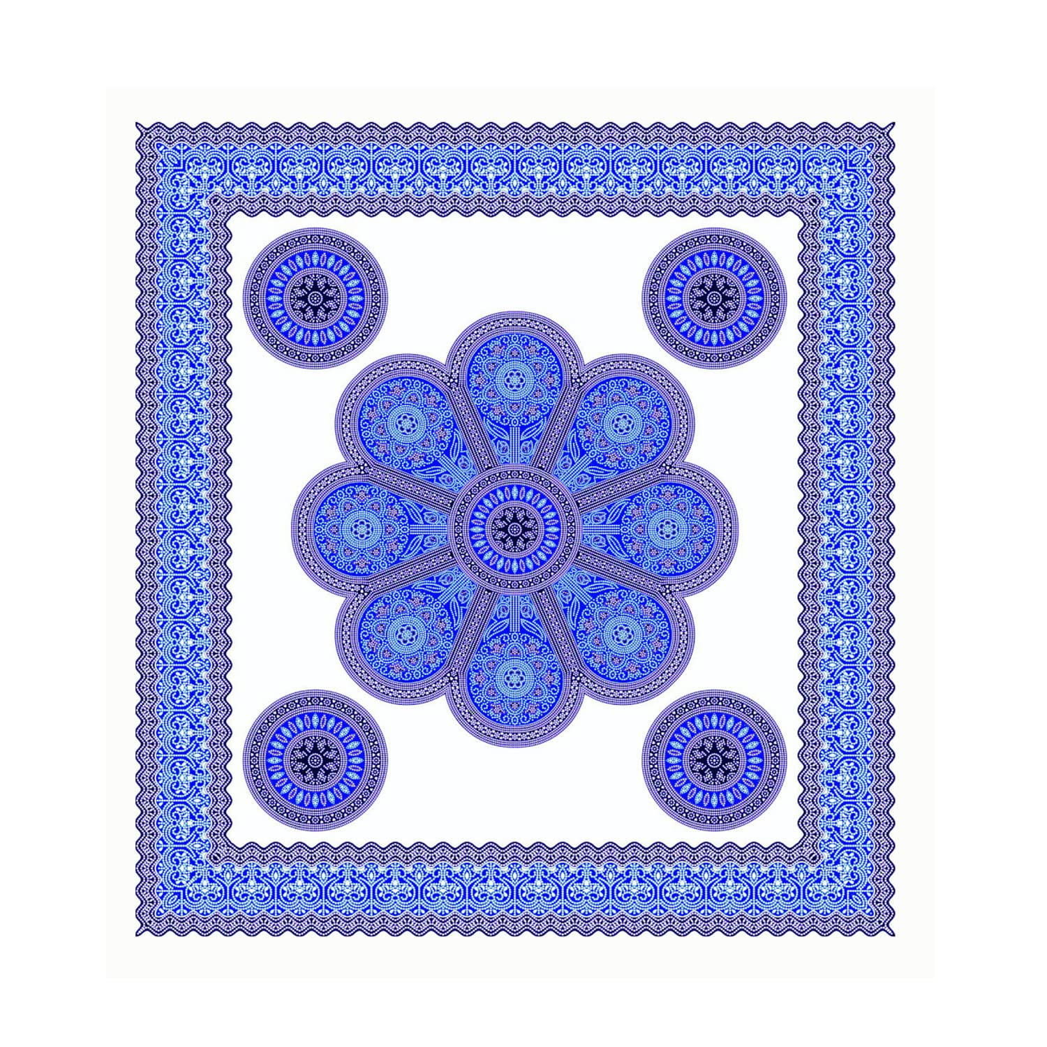 Banzaii telo mare maxi antisabbia, copriletto, copridivano, copritutto in cotone 210x230 cm Fiori Blu