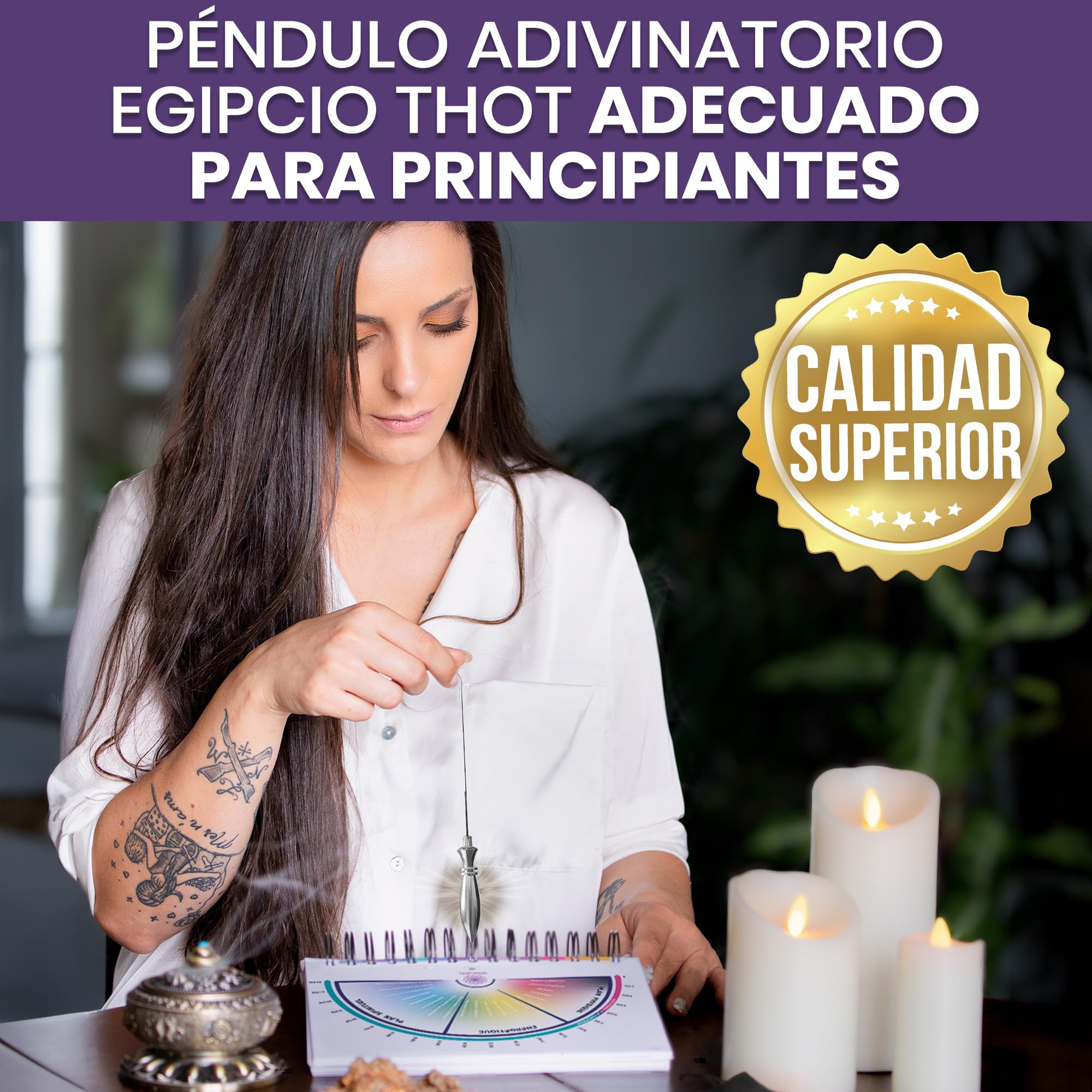 VIBRATIS Varillas de Buscador con Péndulo egipcio Thot – Kit de radiestesia de cobre – Precisión y fiabilidad para geobiología, paranormal y adivinación – Marca francesa